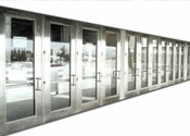6 Bank of Stainless Steel Doors